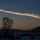 A shot of the fireball over Chelyabinsk, which was larger than the one detected more recently.